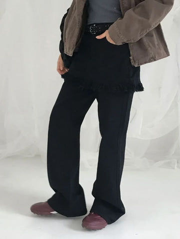 FRINGE LAYER SKIRT PANTS